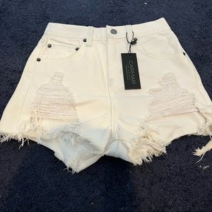 White High Waisted Shorts